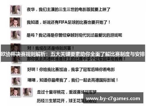 欧协杯决赛规则解析：五大关键要素助你全面了解比赛制度与安排